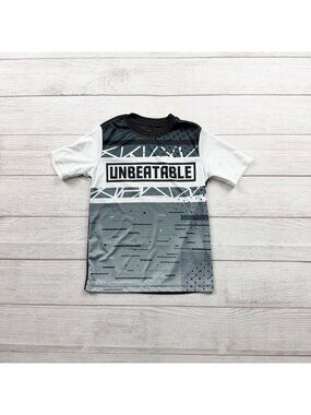 Athletic Works Boys Active T-Shirt “Unbeatable” Graphic Performance Tee S 6-7